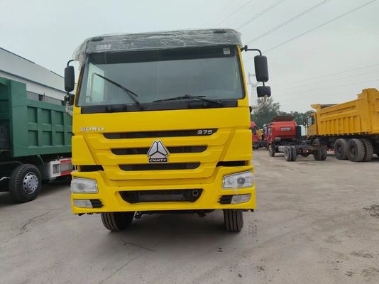 Tipo di trasmissione manuale Sinotruk HOWO Camione a scarico 10 ruote Camione a ribaltamento giallo